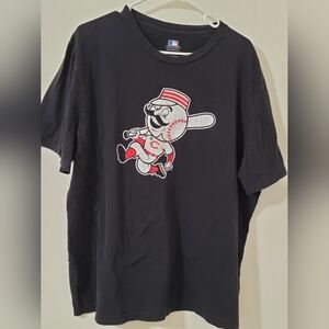 Large Black Cincinnati Reds Baseball Tee